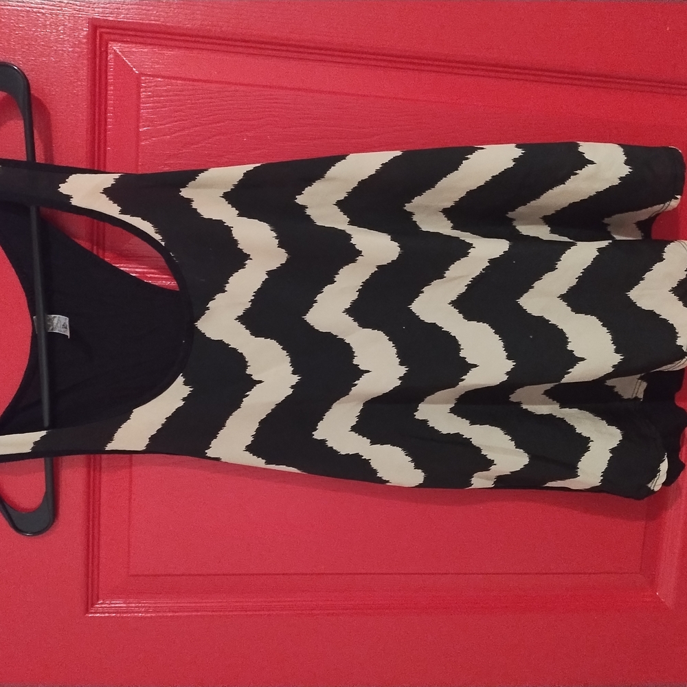 Black and Cream Chevron Women's Tank Top